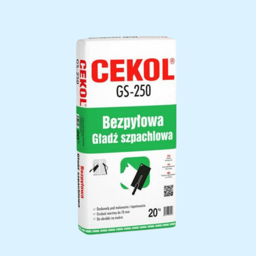 BEZPYŁOWA GŁADŹ SZPACHLOWA GS-250 20KG CEKOL